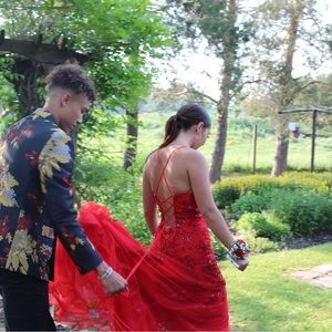 Red JJ’s house Prom dress